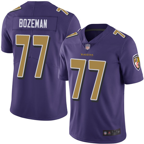 Baltimore Ravens Limited Purple Men Bradley Bozeman Jersey NFL Football #77 Rush Vapor Untouchable->baltimore ravens->NFL Jersey